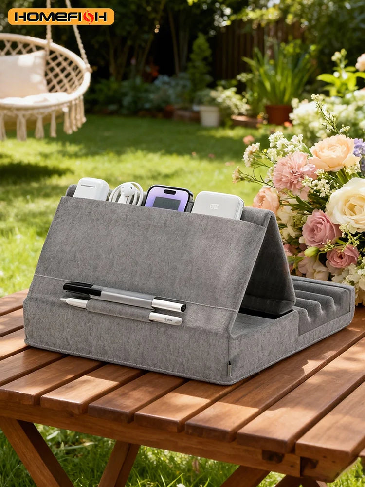 Foldable Tablet Pillow Stand for Lap, Bed & Desk with Pocket Tablet Pillow Stand Babs
