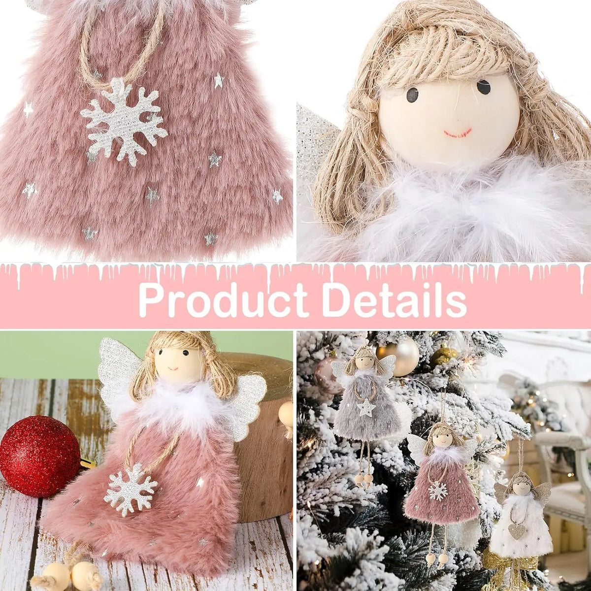 Christmas Angel Girl Doll Ornament – Festive Tree Hanging Decor Christmas Tree Ornament Babs