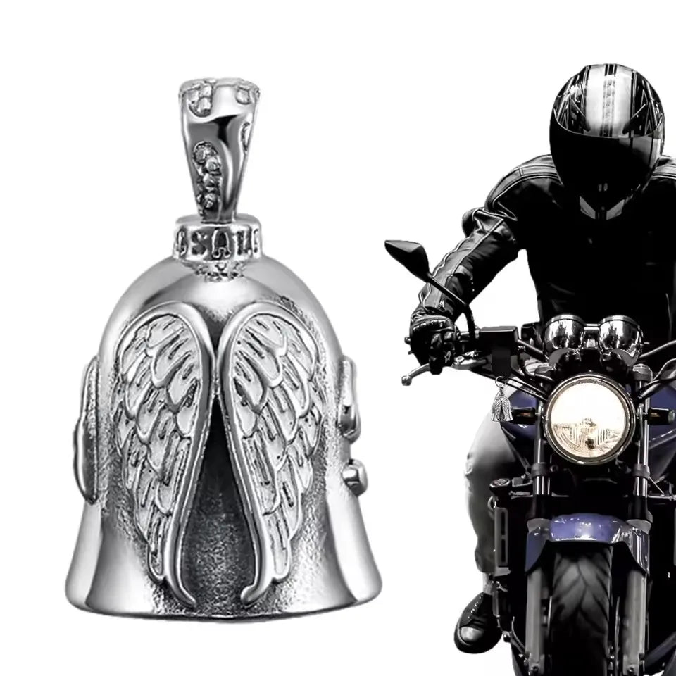 Angel Wings Motorcycle Bell Keychain – Punk Rock Biker Pendant Keychain Pendant Babs