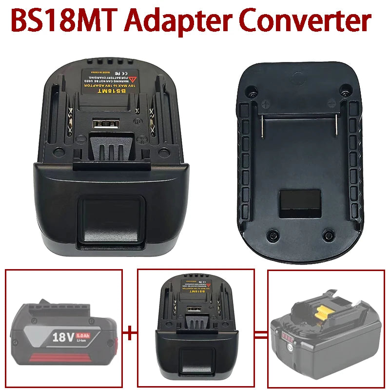BS18MT Adapter: Bosch 18V Battery to Makita 18V Tools Battery Adapter Babs