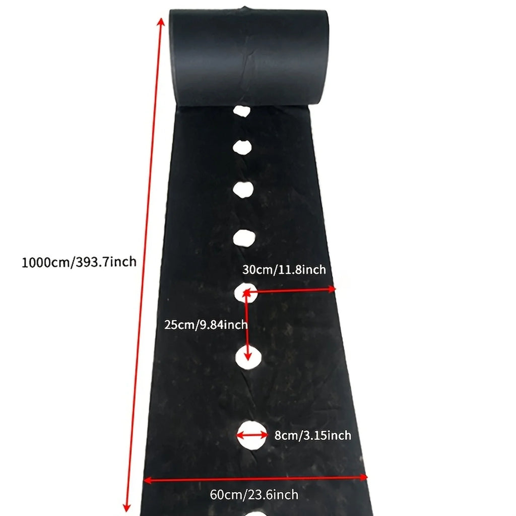 Black Weed Control Cloth with Planting Holes | 60cm x 10m Weed Control Fabric Babs Black