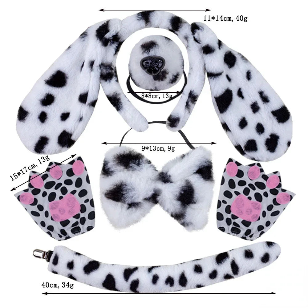 Spotted Dog Anime Cosplay Costume Set – Ears, Tail, Skirt & Nose Cosplay Costume Set Babs set 2 suit kids and adult