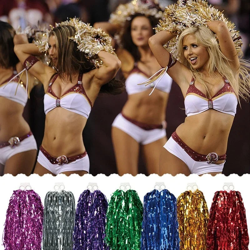 Metallic Cheerleader Pompoms – Aluminum Foil Sports & Dance Cheerleader Pompoms Babs