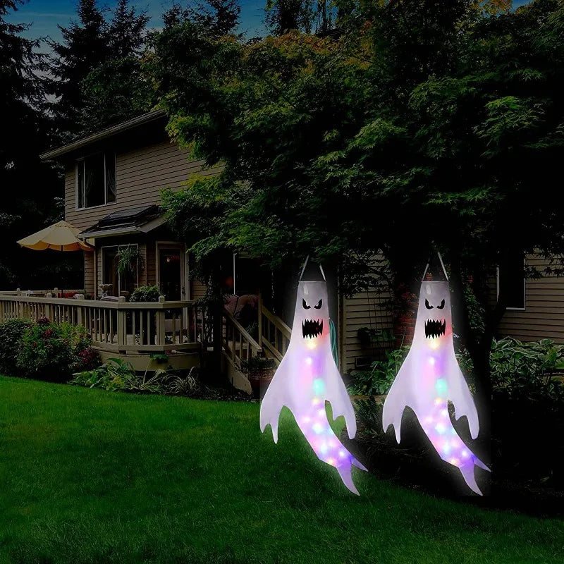 Halloween LED Hanging Ghost Wind Sock Decor – Outdoor & Party Halloween Hanging Decor Babs