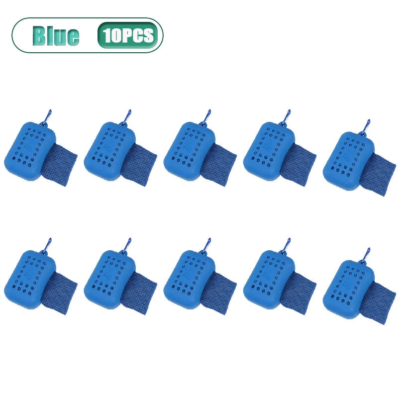 Quick Dry Cooling Towel – Microfiber Ice Towel for Sports Cooling Sports Towel Babs Blue-10PCS