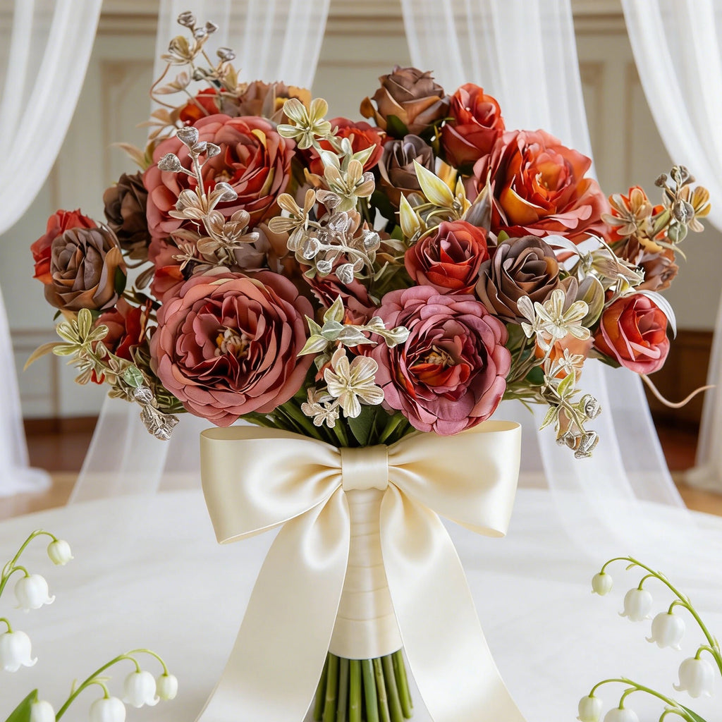 Silk Artificial Rose Bouquet – Handmade Wedding & Home Décor Artificial Flower Bouquet Babs