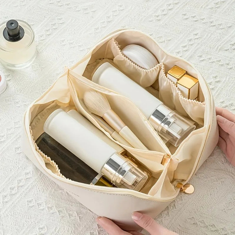 Travel Makeup Bag – PU Leather Cosmetic Organizer with Zipper Cosmetic Organizer Bag Babs