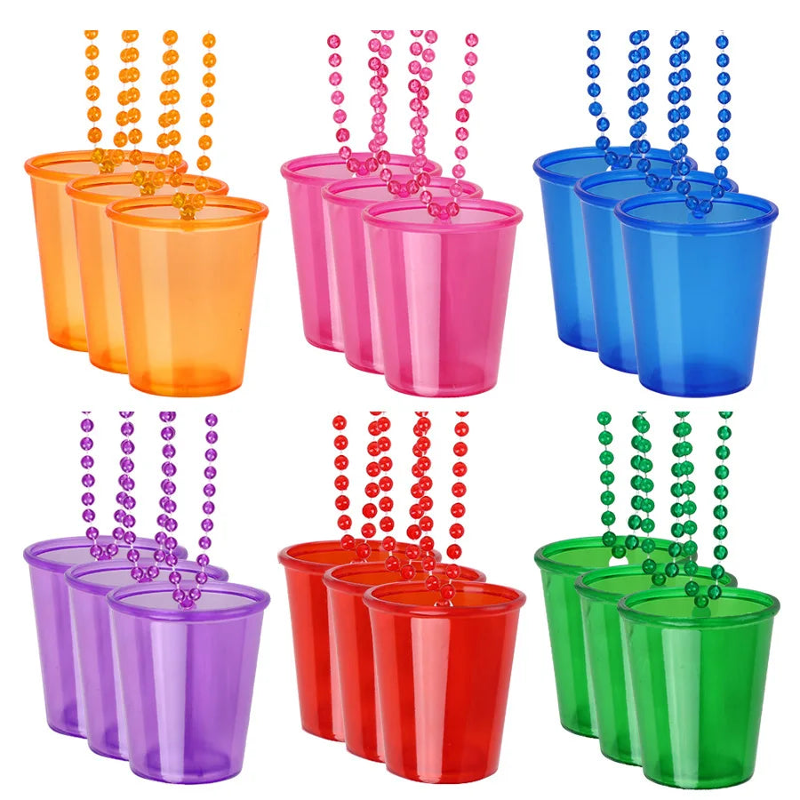 12pc Beaded Necklace Shot Cups – Bachelorette & Party Favors Party Shot Cup Set Babs 12Pcs