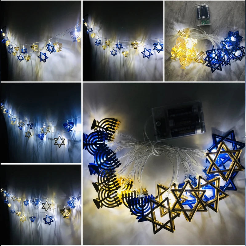 Hanukkah Star of David LED String Lights – 1.65M 10 LED Holiday String Lights Babs