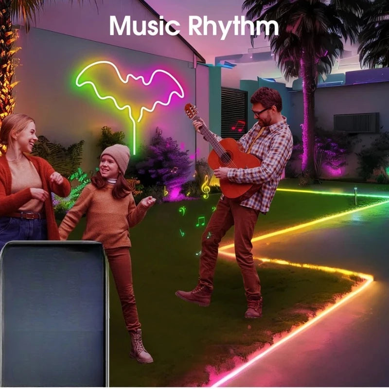 RGBIC Neon LED Strip Light Bluetooth App Control USB – RTONTR LED Strip Light Babs