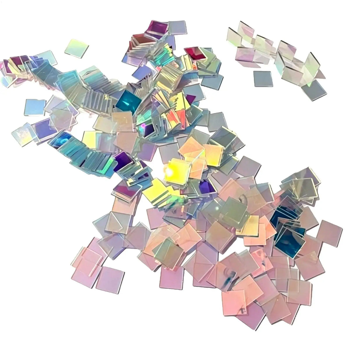 Rainbow Holographic Acrylic Sheets – Iridescent Craft Tiles 50/100pc Acrylic Craft Tiles Babs