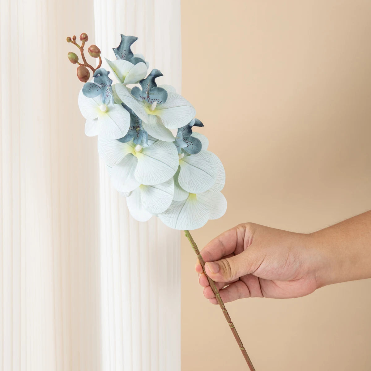 Silk Moth Orchid Artificial Flowers for Wedding & Home Décor Artificial Silk Flowers Babs Color4 4 PCS