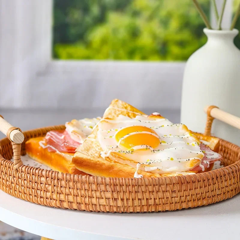 Fake Toast Egg Bread Prop – Realistic Food Decor & Kids Sketch Aid Fake Food Prop Babs