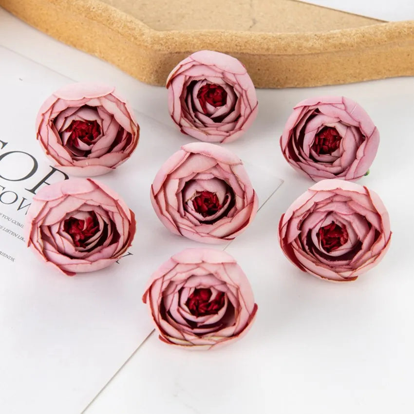 Silk Tea Rose Bud Artificial Flowers – Wedding & Home Décor Artificial Silk Flowers Babs Deep Pink 10pcs