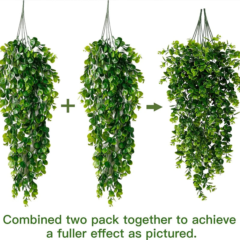 Artificial Eucalyptus Hanging Vine UV Resistant Faux Greenery Artificial Hanging Vine Babs