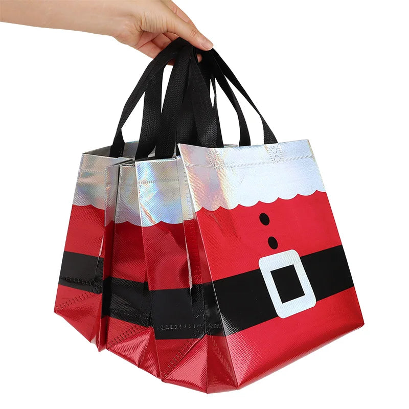 5-20Pcs Santa Claus Non-Woven Christmas Gift Bags with Handle Christmas Gift Bags Babs