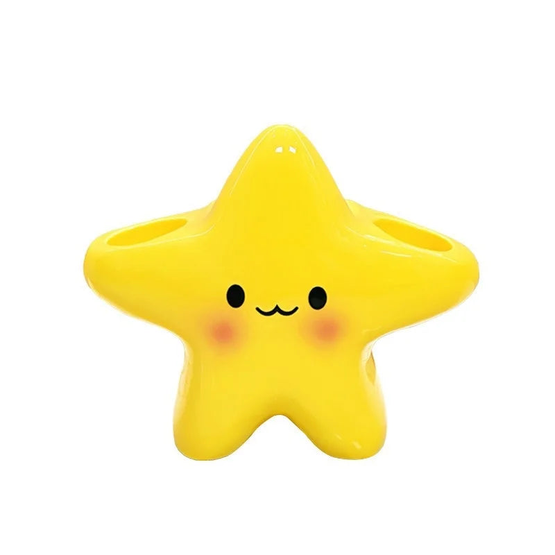 Star-Shaped Toothbrush Holder – Cute Freestanding Bathroom Organizer Toothbrush Holder Babs 1Pc