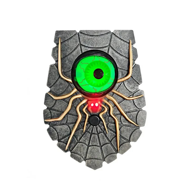Halloween Animated Eyeball Doorbell – Spooky Sound & Light-Up Halloween Doorbell Prop Babs green
