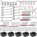 114-Piece Pegboard Hooks Set with Bins & Peg Locks | Storage Pegboard Hook Set Babs 114pcs