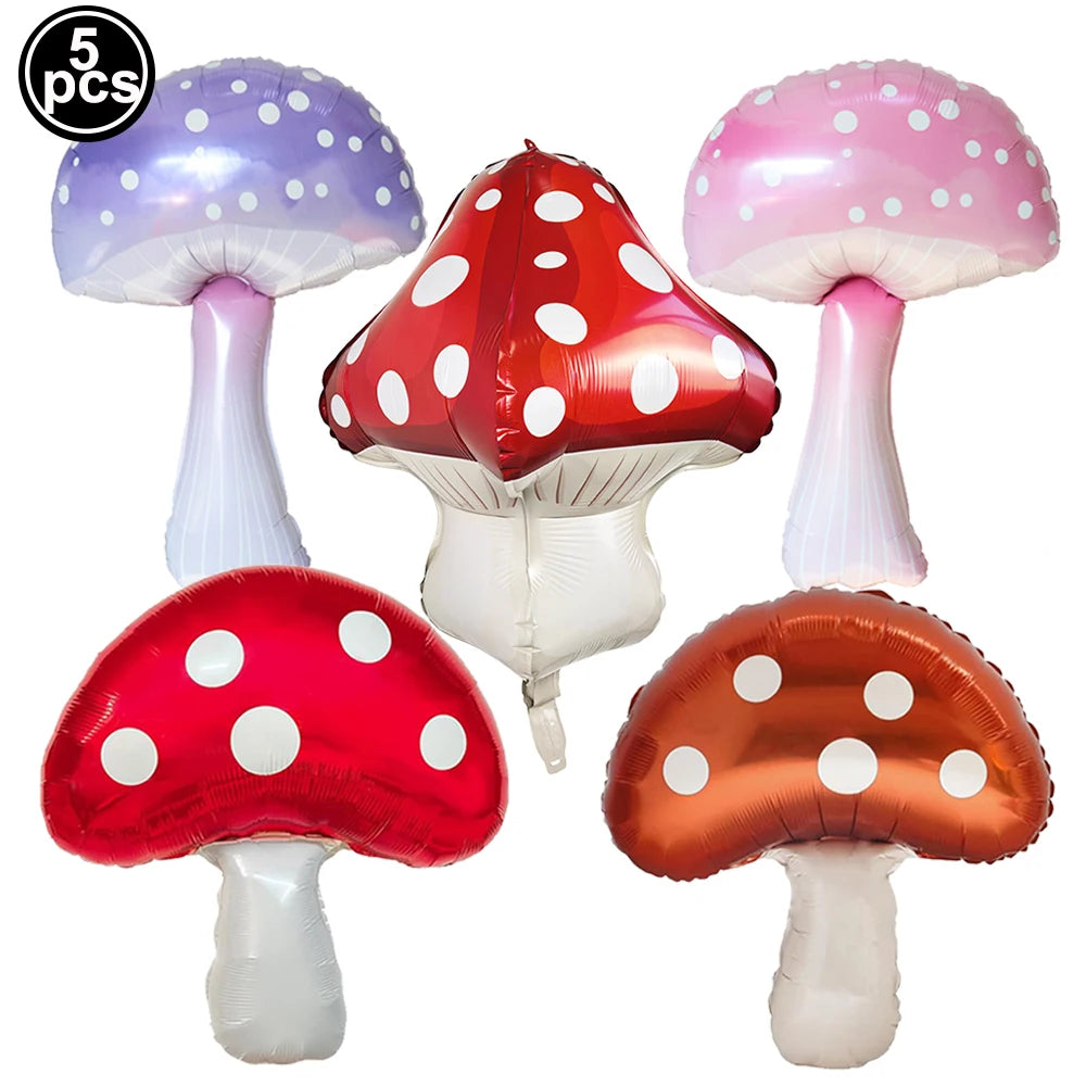 Fairy Mushroom Butterfly Rabbit Foil Balloon Set – Party Decor Party Balloon Set Babs VIOLET/紫罗兰 As pictures show