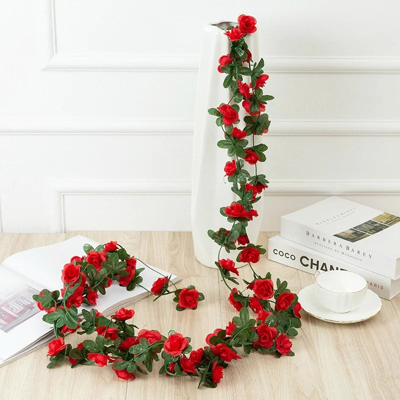 2.5m Silk Rose Vine Artificial Garland – Wedding & Home Décor Artificial Flower Garland Babs