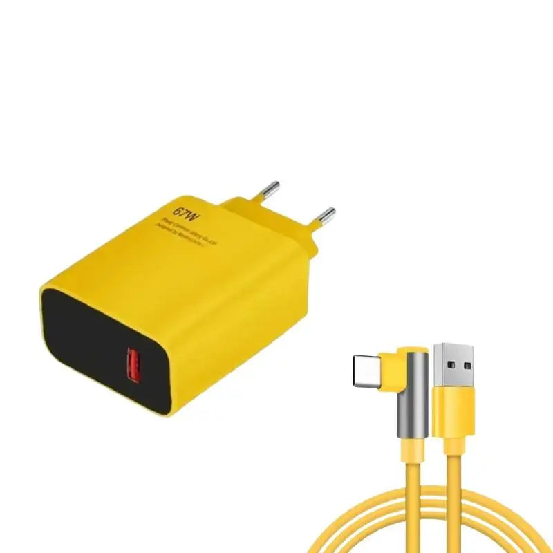 67W USB-C Fast Charger with 90° Angled Cable | Wall Adapter USB-C Wall Charger Babs