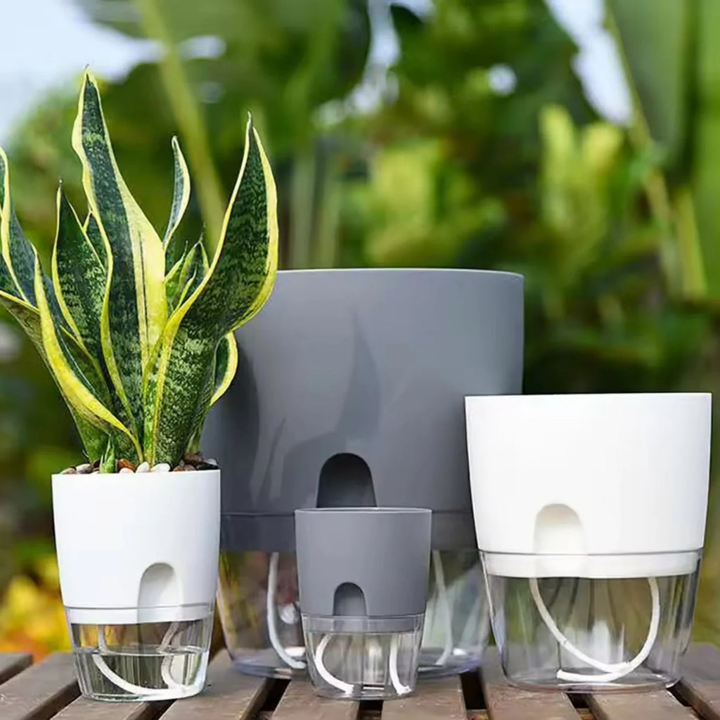5-Pack Self Watering Planters – Wicking Pots with Bottle Self Watering Planters Babs