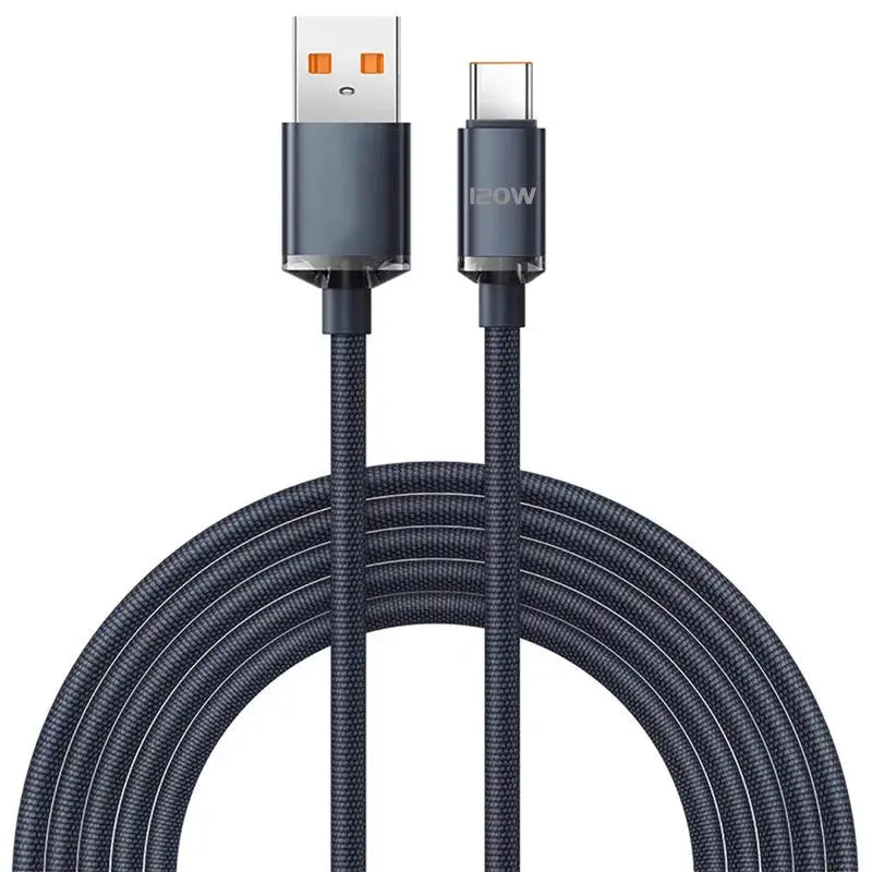 120W USB-C Fast Charging Cable 90° Elbow – 6A Nylon Braided USB-C Charging Cable Babs