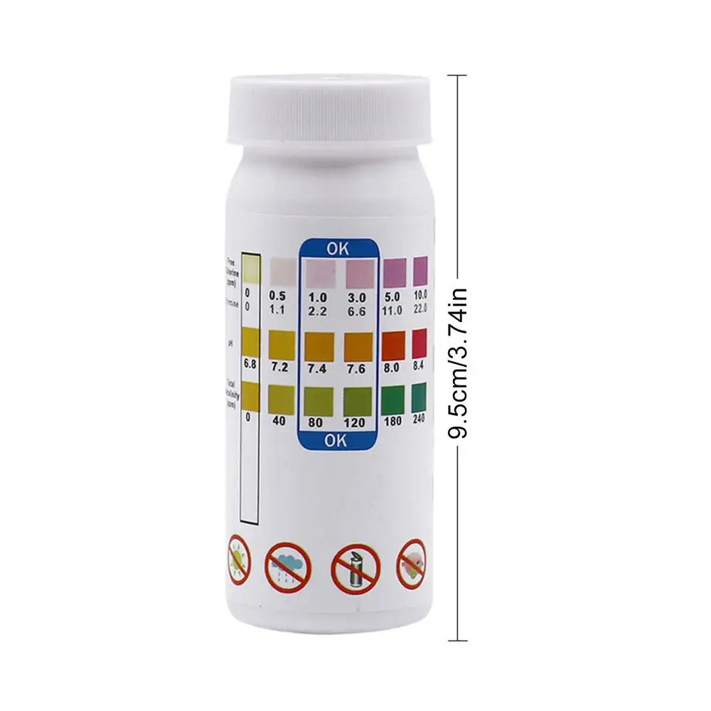 3-in-1 Pool & Spa Water Test Strips – pH & Chlorine, 50ct Water Test Strips Babs 1 bottle