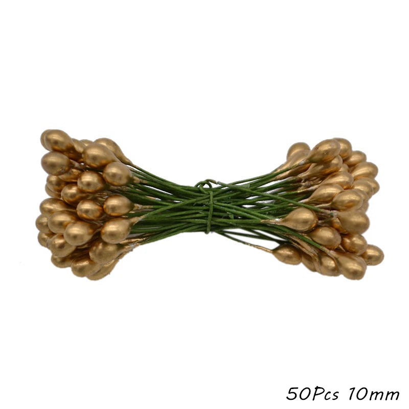 Gold Artificial Cherry Stamen Berries – Wedding & Xmas Décor Artificial Floral Decor Babs C