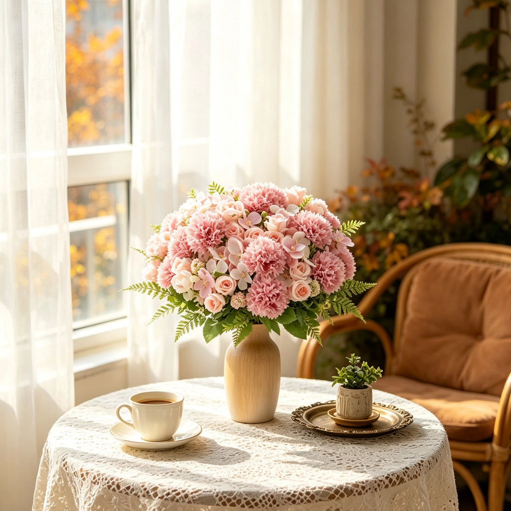 Silk Chrysanthemum Rose Artificial Flowers – Wedding & Home Décor Artificial Flower Bouquet Babs