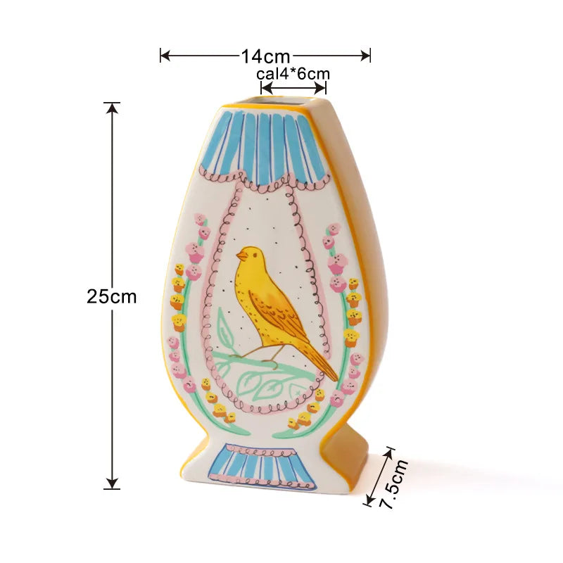 Modern Ceramic Vase – Luxury White Flower Vase for Home Décor Decorative Ceramic Vase Babs Square Mouth