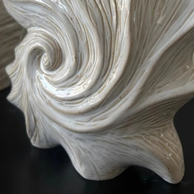 Nordic Ceramic Conch Vase – Elegant Table Décor Ornament Decorative Ceramic Vase Babs