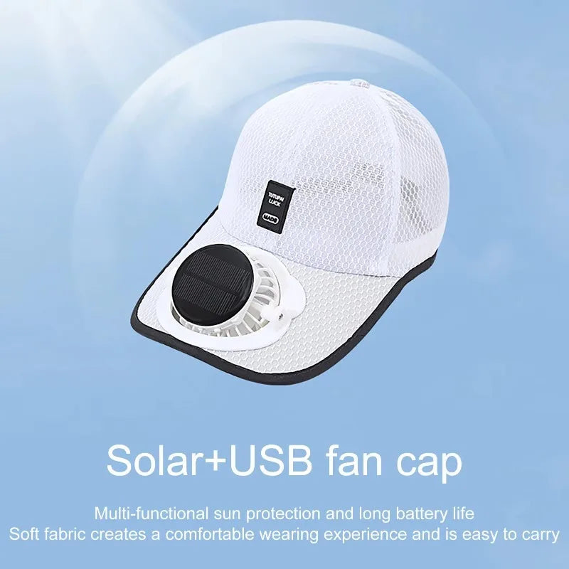 Solar Fan Baseball Cap – Built-In Cooling Fan for Outdoors Solar Fan Hat Babs