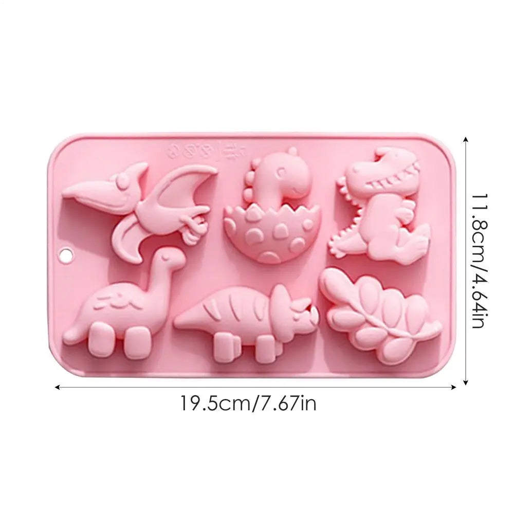 3D Dinosaur Silicone Mold for Cake, Chocolate & Candy Silicone Baking Mold Babs Pink