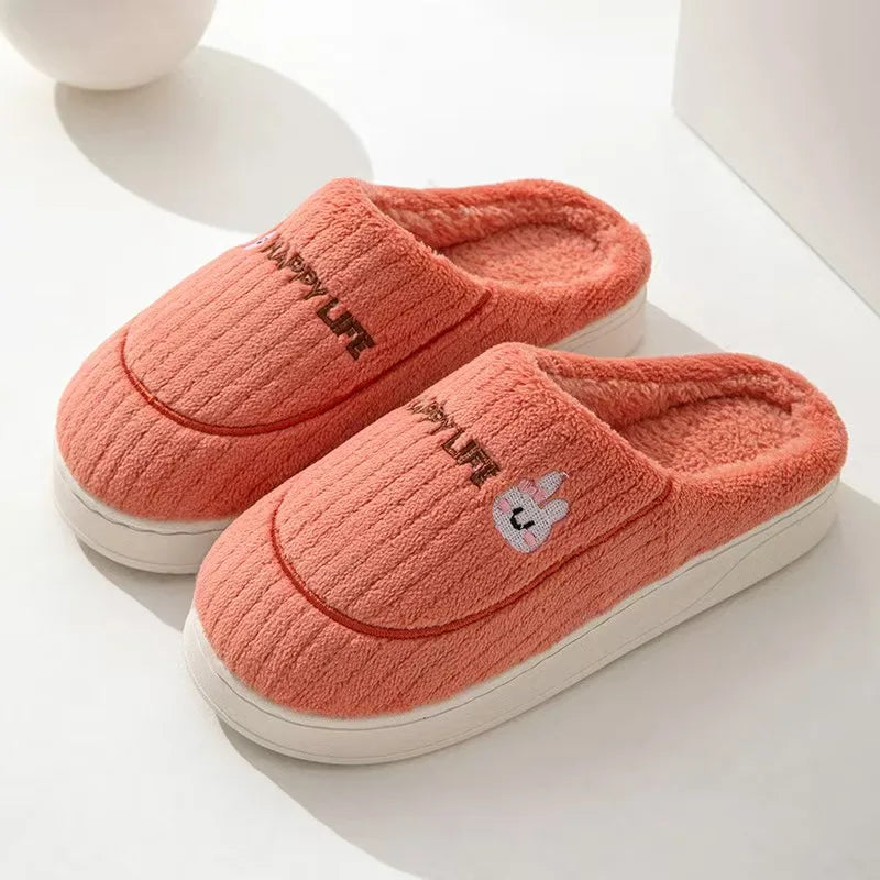Thickened Cotton Cartoon Slippers – Warm Indoor House Shoes Indoor House Slippers Babs 38-39 Red