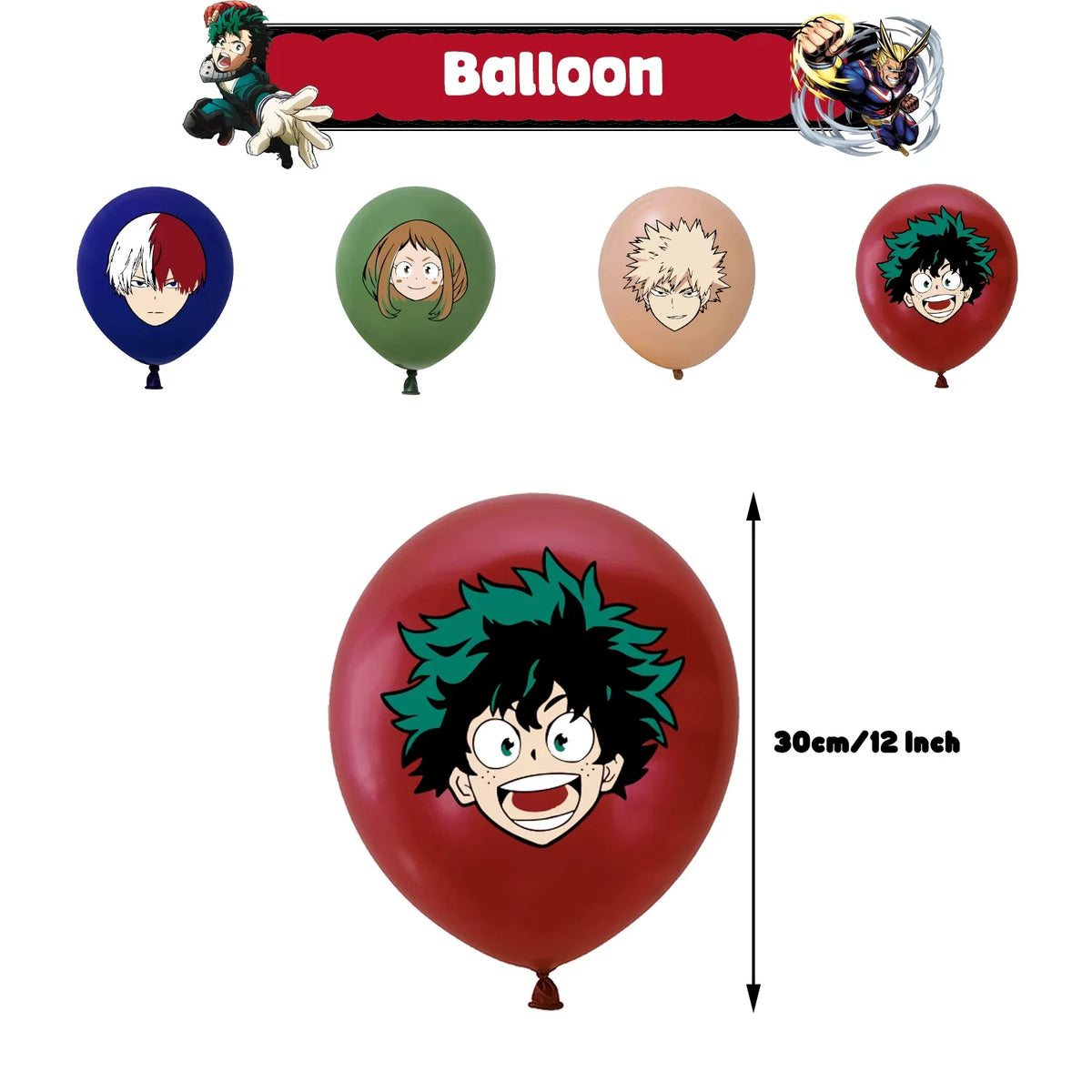 My Hero Academia Birthday Party Tableware & Decoration Kit Party Tableware Kit Babs 16pcs balloon