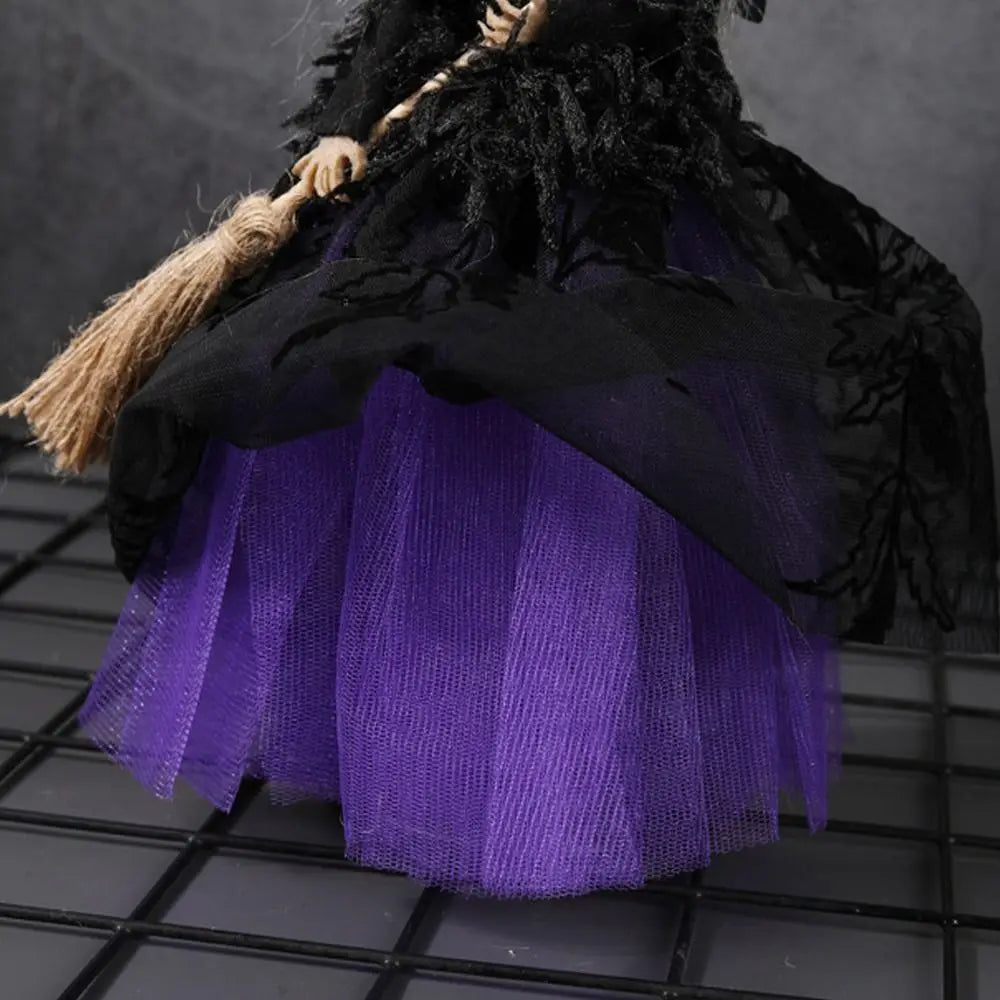 Halloween Tree Top Witch Decoration – Star Broom Ornament Halloween Tree Topper Babs