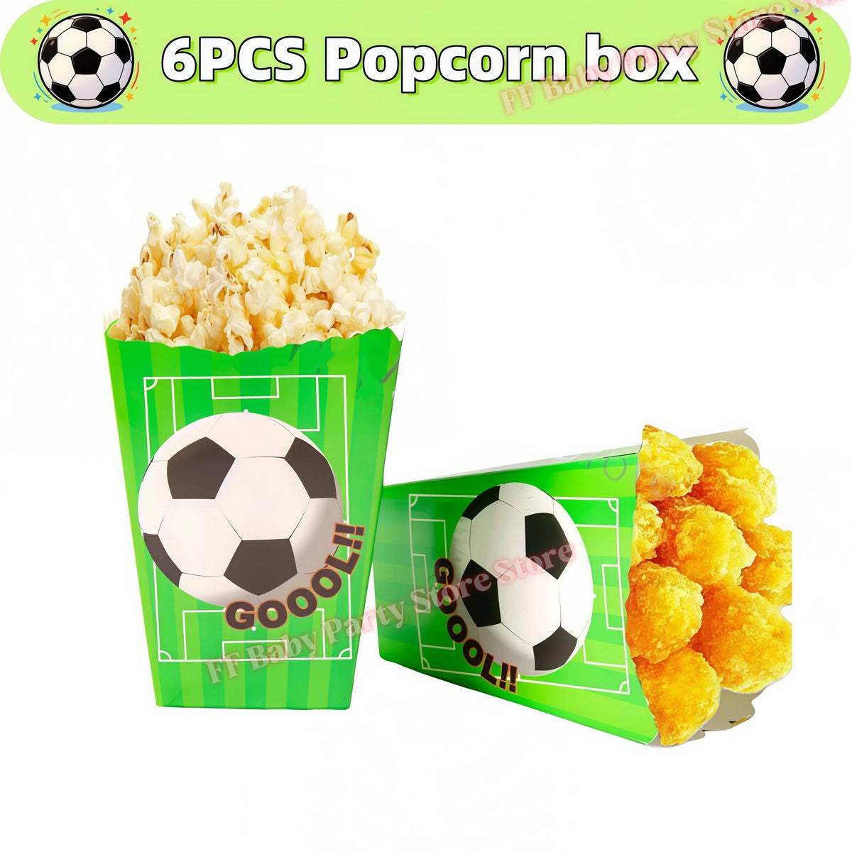Soccer Football Birthday Party Decorations – Balloons, Plates & Cups Party Decoration Kit Babs 6pcs Popcorn box