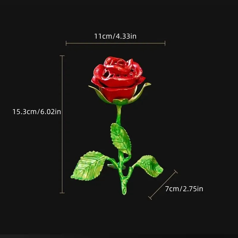 Rose Shape Incense Burner | Hollow Floral Metal Fragrance Holder Incense Burner Babs