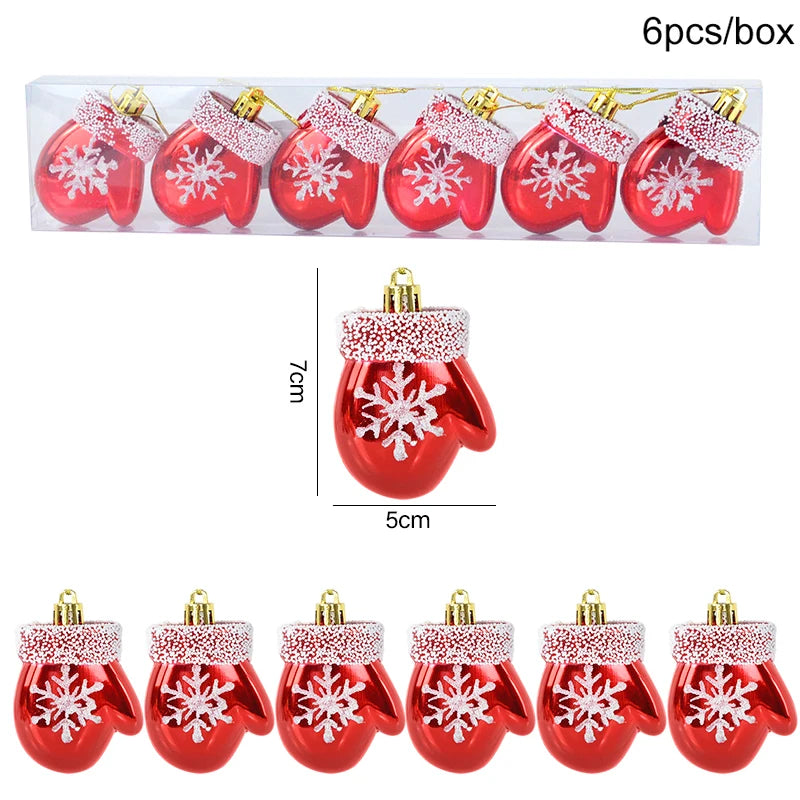 6-Pack Christmas Tree Ornaments – Stars, Snowflakes & Xmas Balls Christmas Tree Ornaments Babs Set8