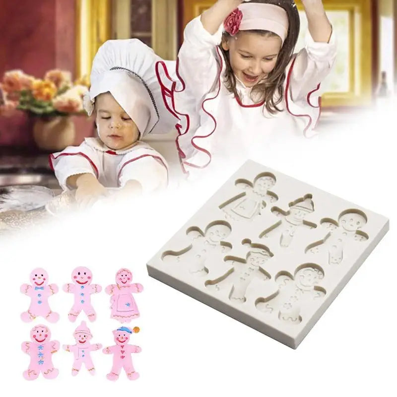 Christmas Gingerbread Man Silicone Mold | Fondant & Candy Mold Silicone Baking Mold Babs