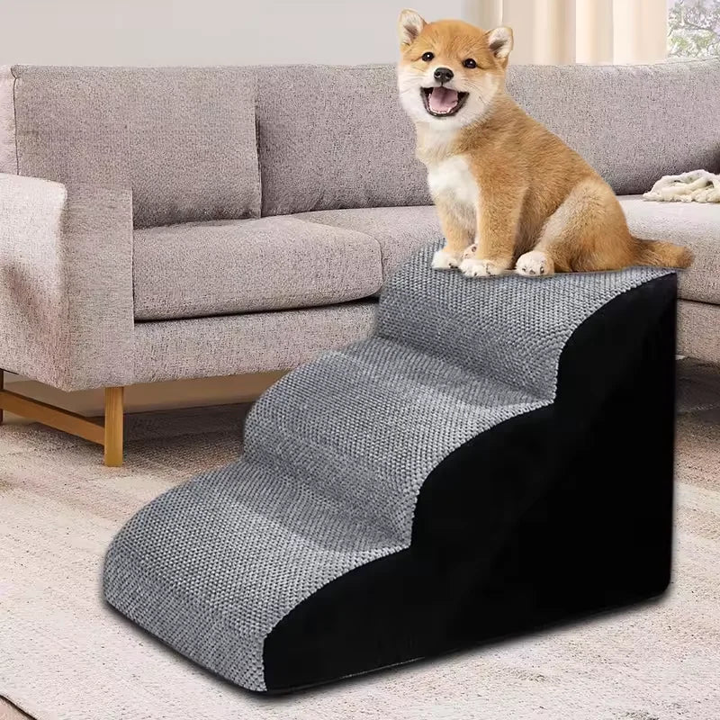 2/3 Step Pet Stairs – Memory Foam Non-Slip Dog & Cat Ramp Pet Stairs Ramp Babs