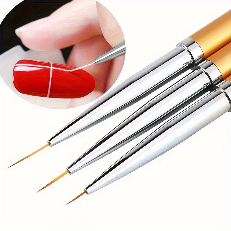 6-Piece Golden Fine Tip Paint Brushes – Art & Nail Design Set Fine Tip Paint Brushes Babs