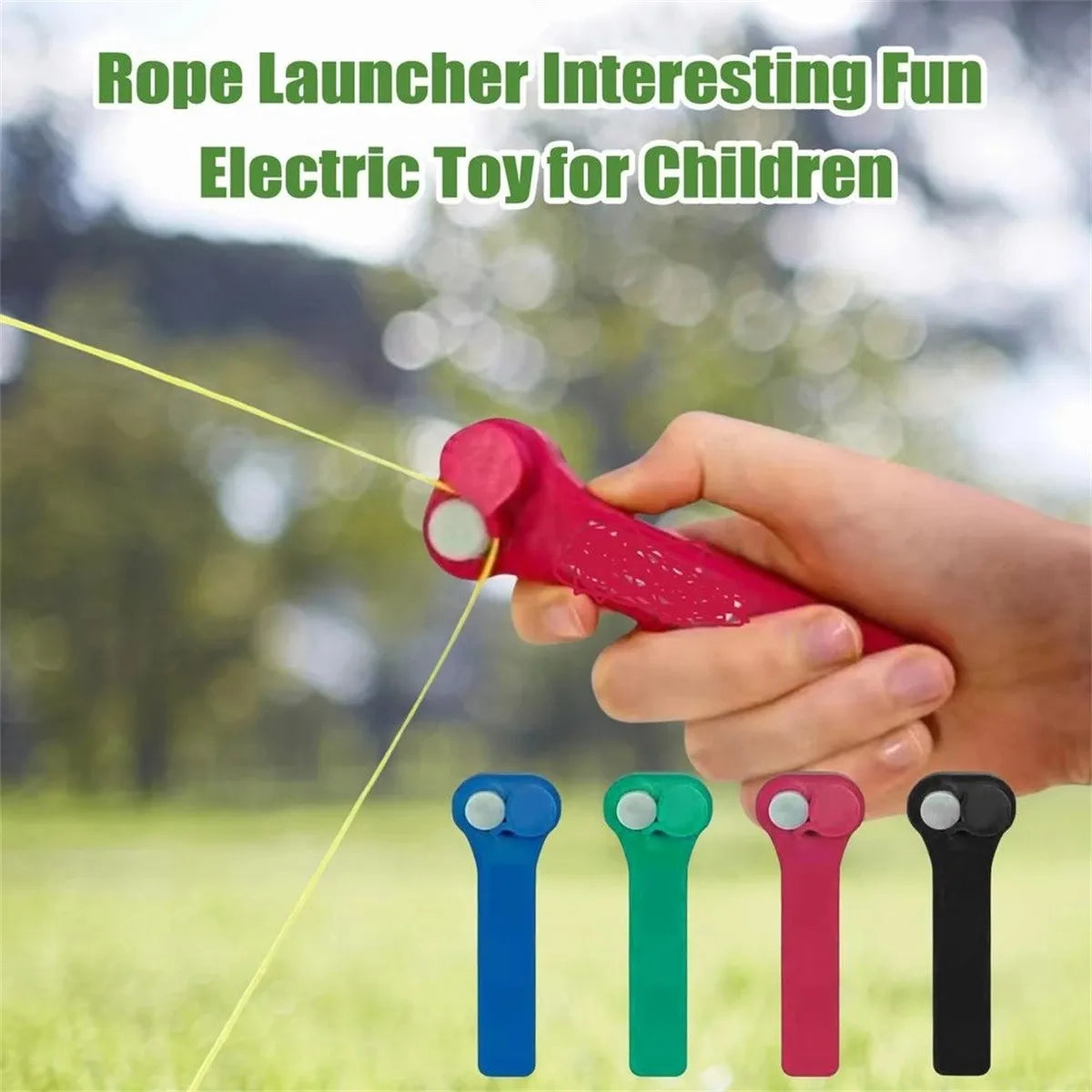 Zip String Rope Launcher – Electric Handheld Propeller Toy Novelty Rope Toy Babs