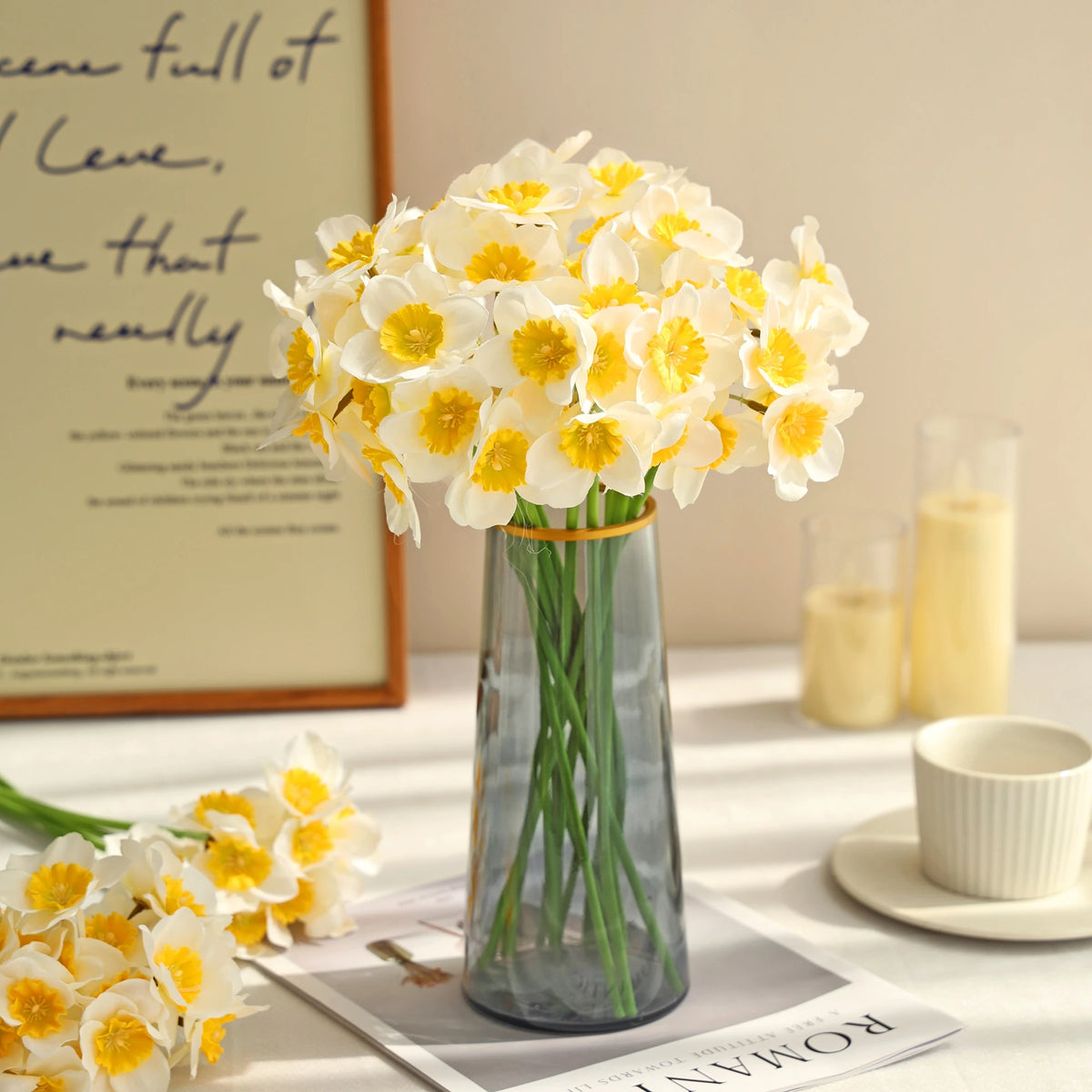 Artificial Silk Narcissus Bouquet – Wedding & Home Decor Artificial Silk Flowers Babs