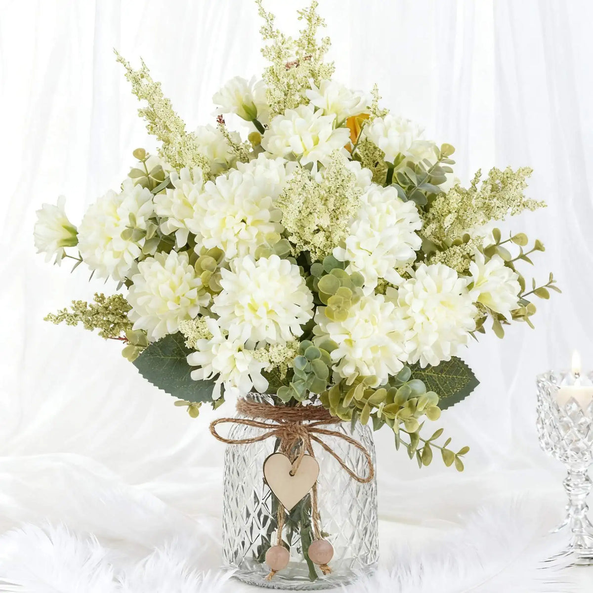 Silk Artificial Chrysanthemum Bouquet | Wedding & Home Décor Artificial Flower Bouquet Babs