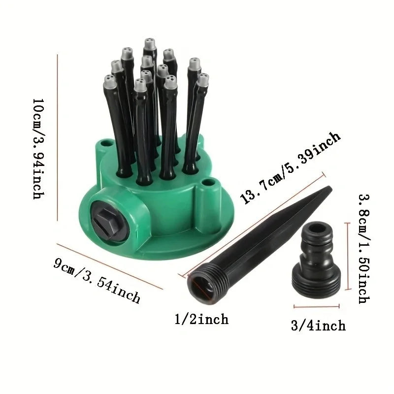 360° Rotating Garden Sprinkler – Multi-Head Lawn Watering Nozzle Garden Sprinkler Babs