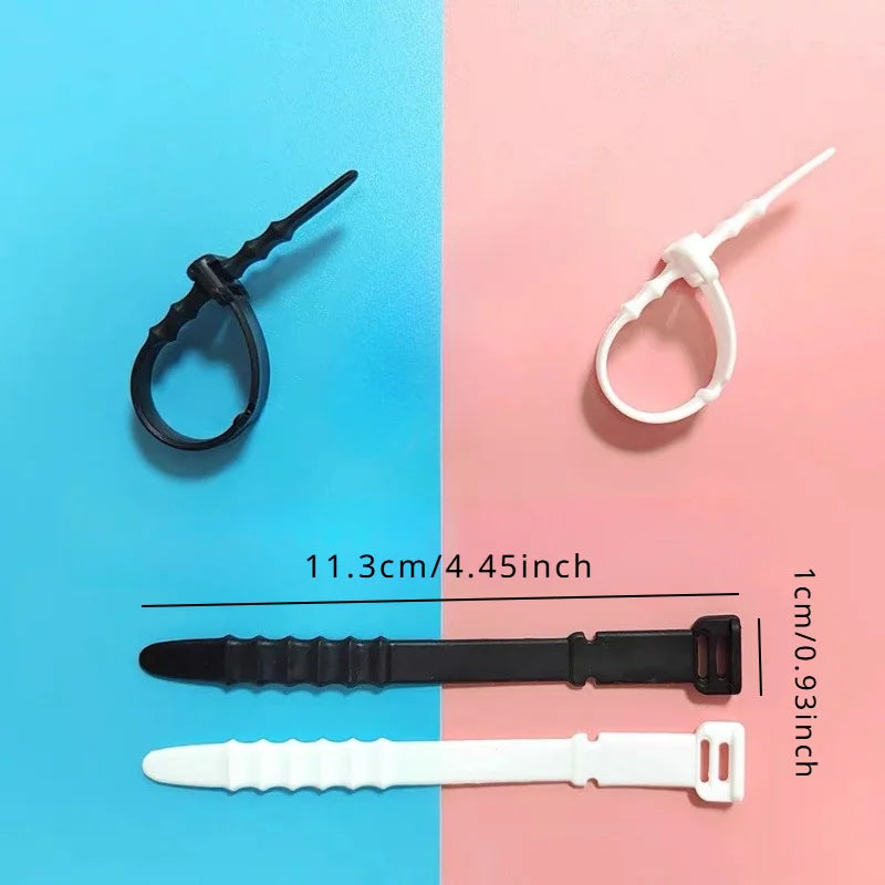 5-Pack Reusable Silicone Cable Ties – Cable Organizer Cable Management Ties Babs