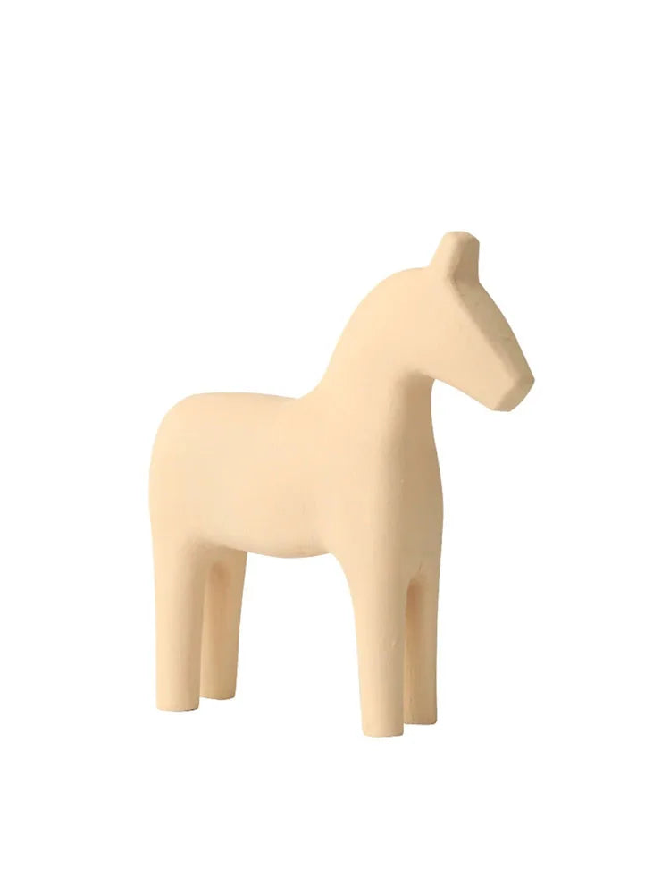Modern Minimalist Dala Horse Wood Figurine Home Décor Decorative Figurine Babs